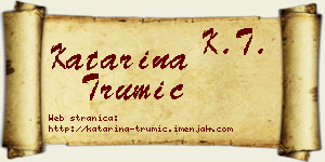 Katarina Trumić vizit kartica